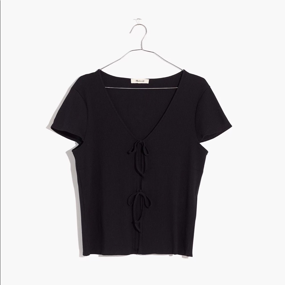 Madewell Ribbed Bow-Front Tee